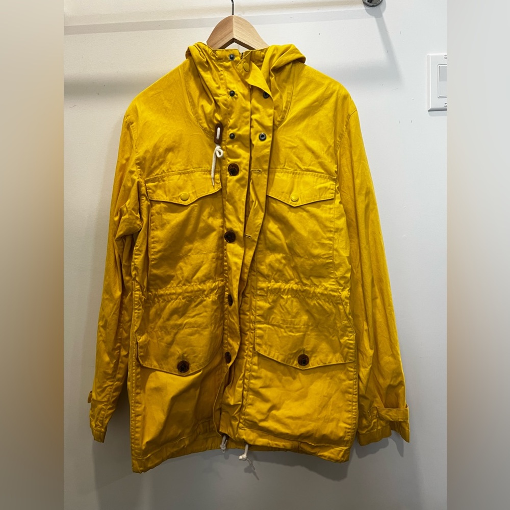 French connection yellow waxed jacket size xs nwt